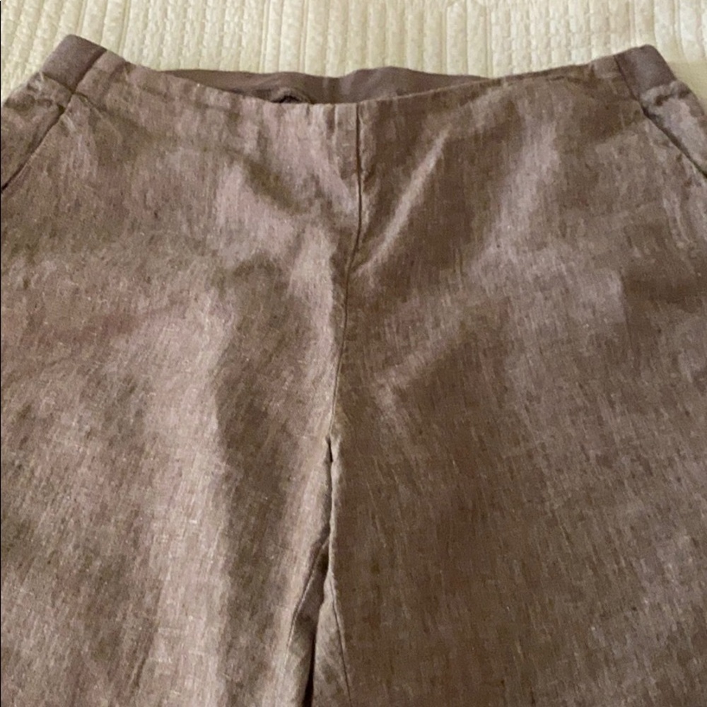 J Jill Linen Pants with back elastic style waist.